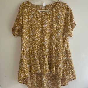 Floral Mustard Women's Top